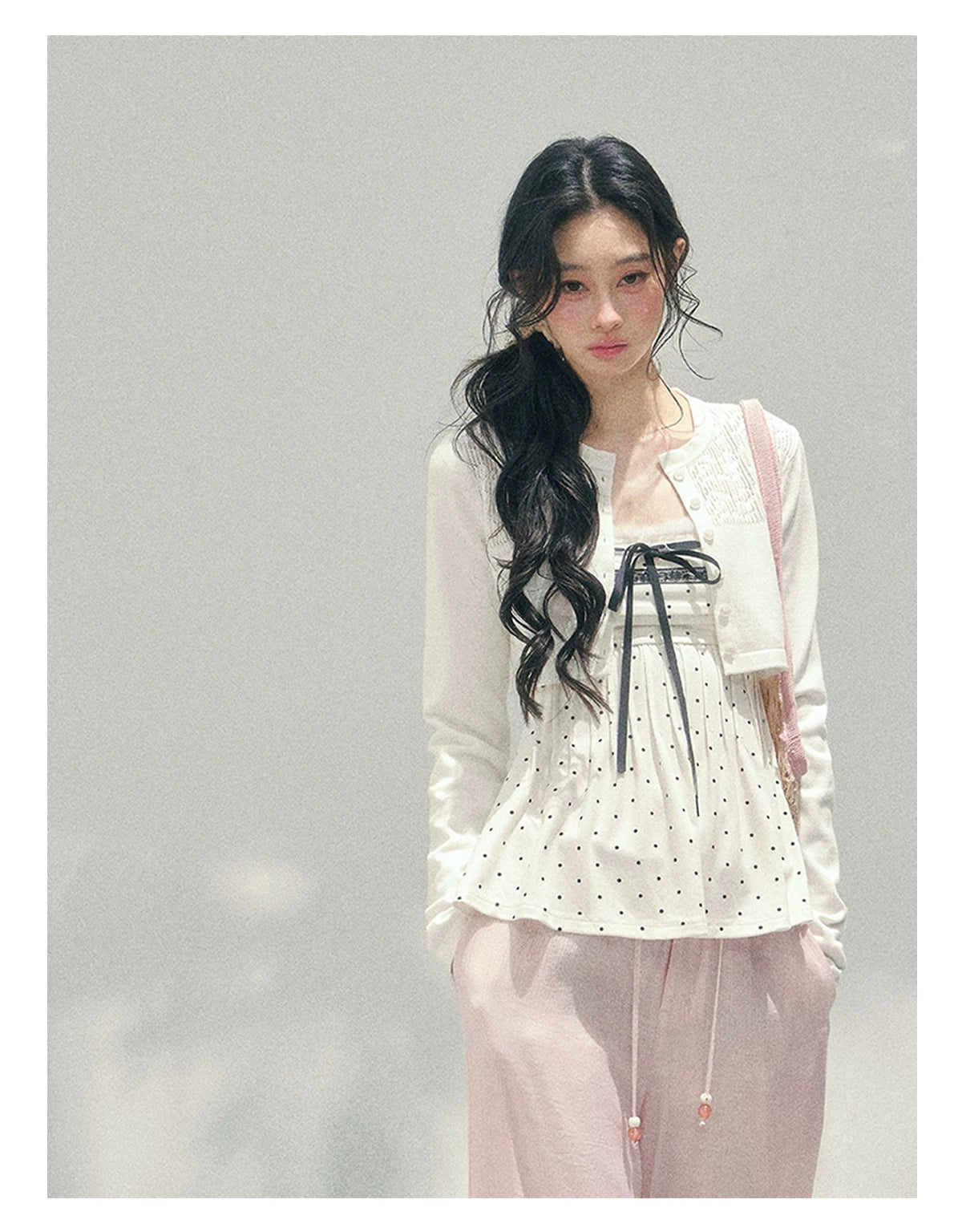 Polka Dot Brandy Lace Two-Piece Top Set