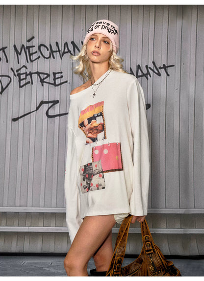 Printed Long-Sleeve Cotton Tee