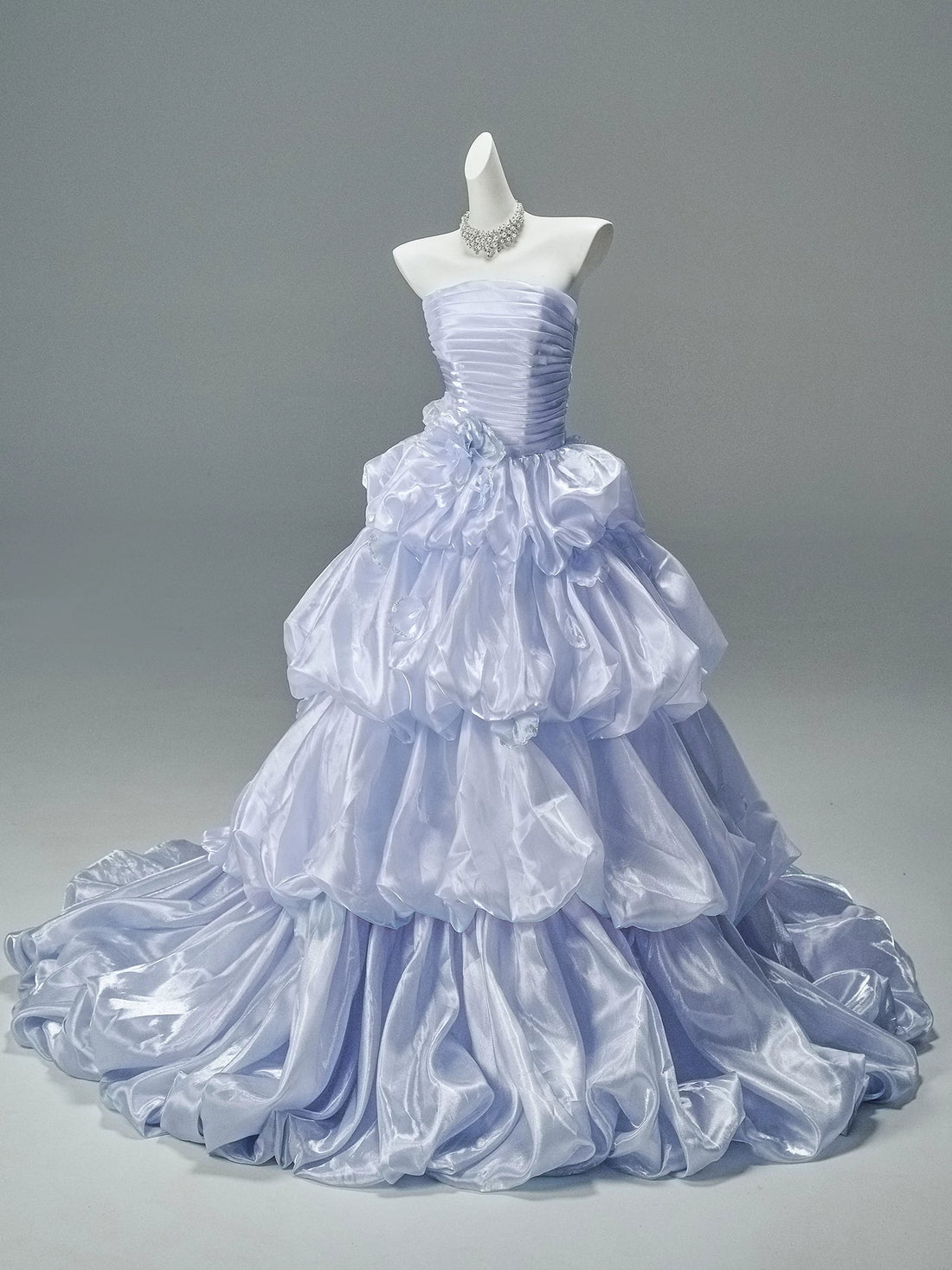 “Tear of Terra” Iridescent Ruched Couture Gown