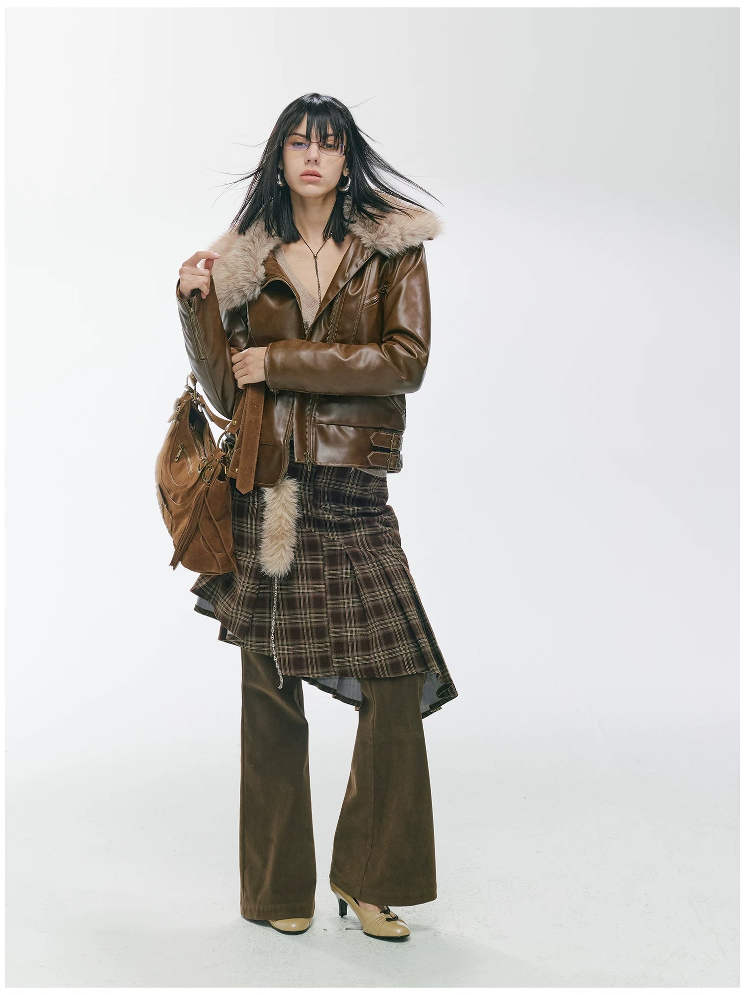 Heavy Punk Windproof Quilted Leather Jacket