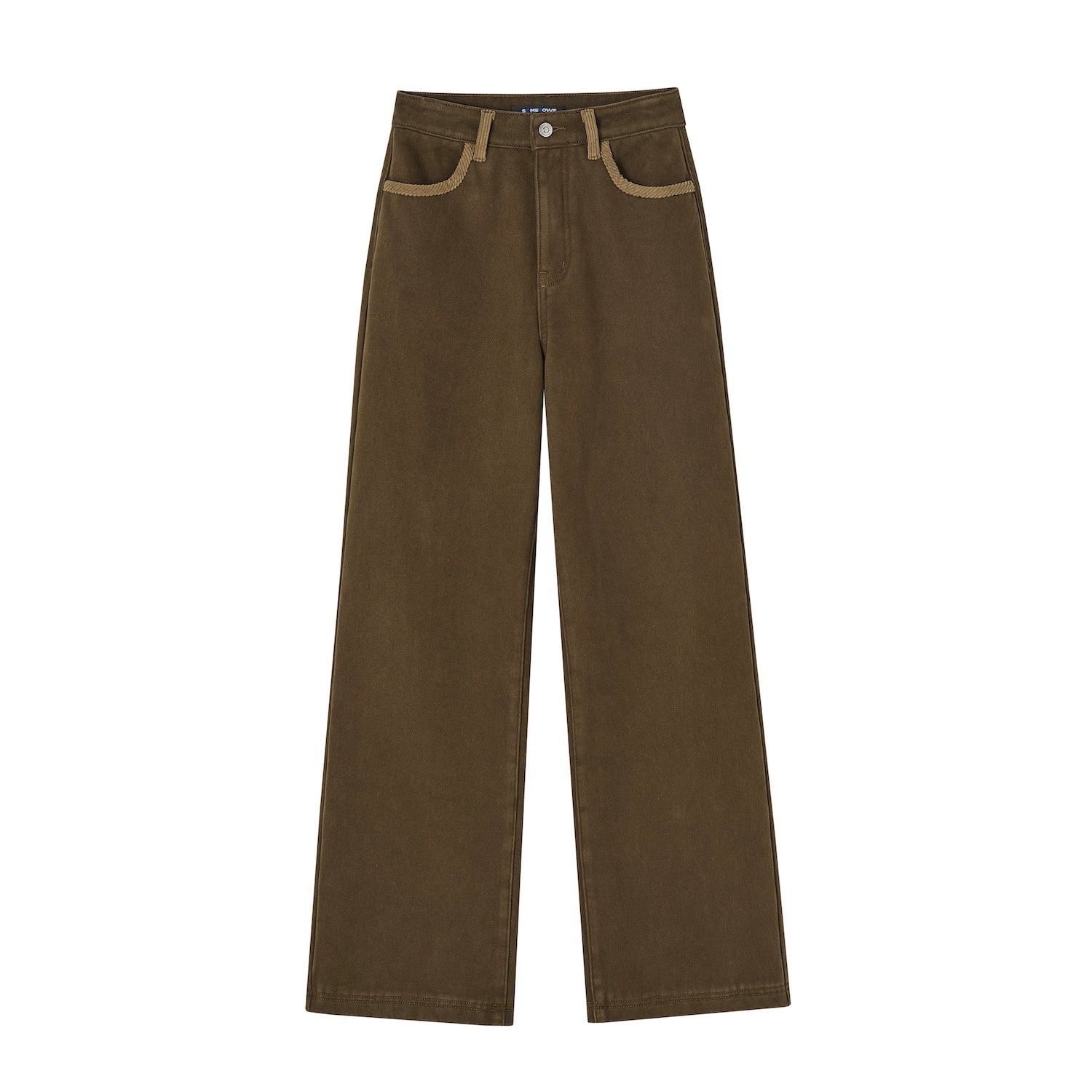 Corduroy Patch Fleece-Lined Casual Pants