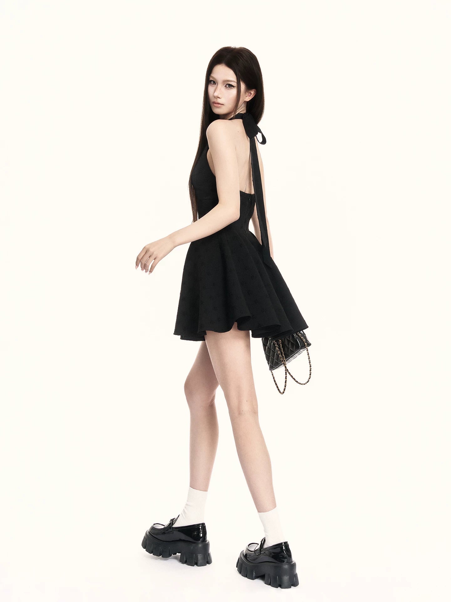 Vintage Lace Halter Mini Dress