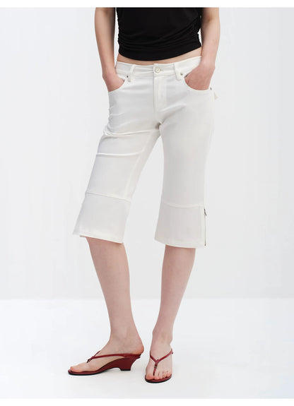 Vintage Capri Low-Rise Slim Flared Cropped Pants
