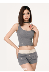 U-neck Cropped Tank Top - CHINASQUAD