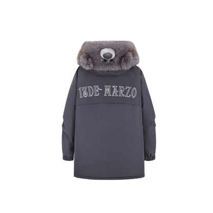 Faux Fur Collar Parka Down Coat