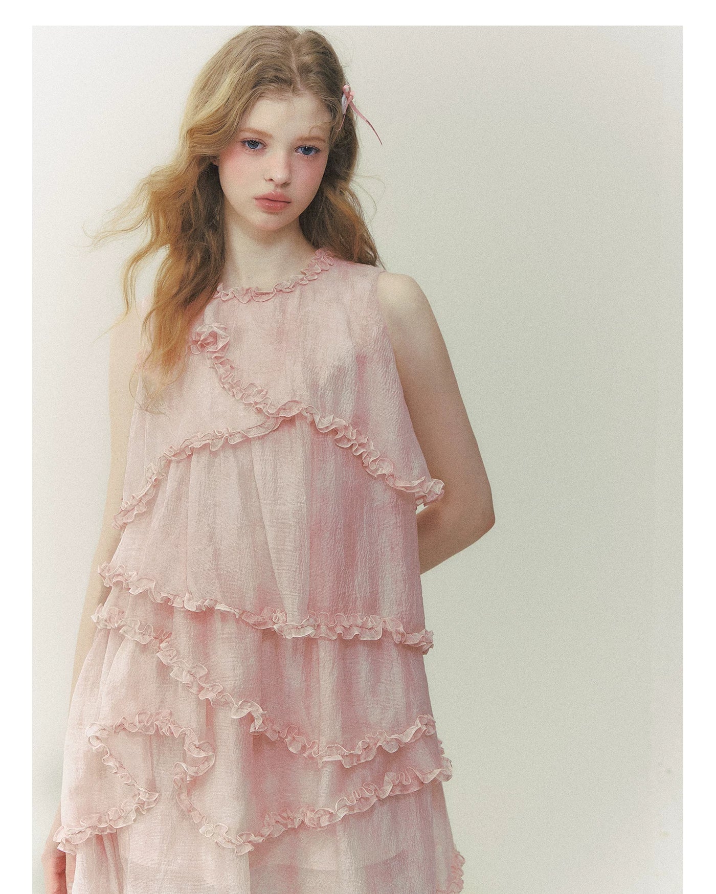 Pink Mist Tiered Ruffle Dress