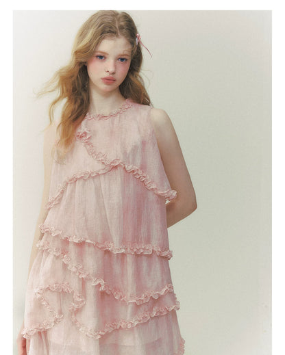 Pink Mist Tiered Ruffle Dress
