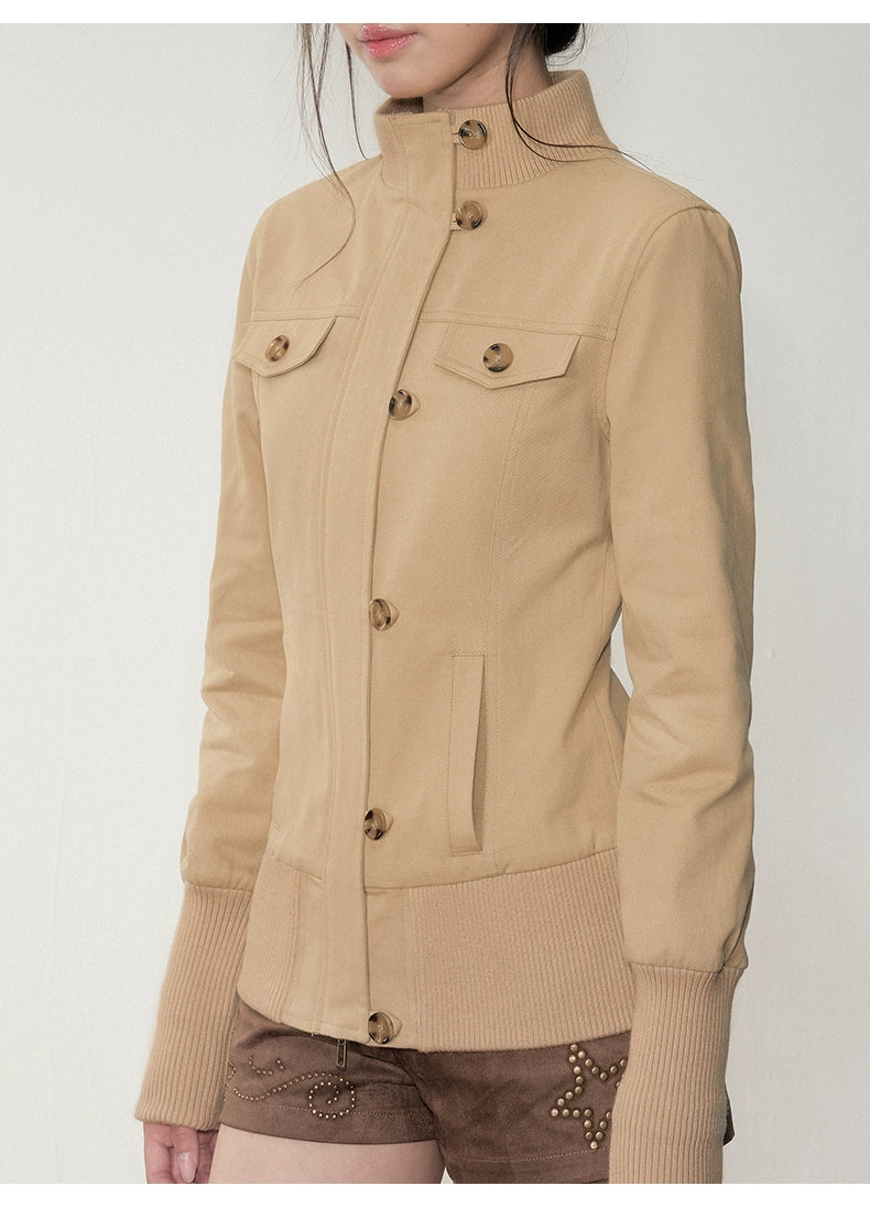 Slim Zip Button Jacket