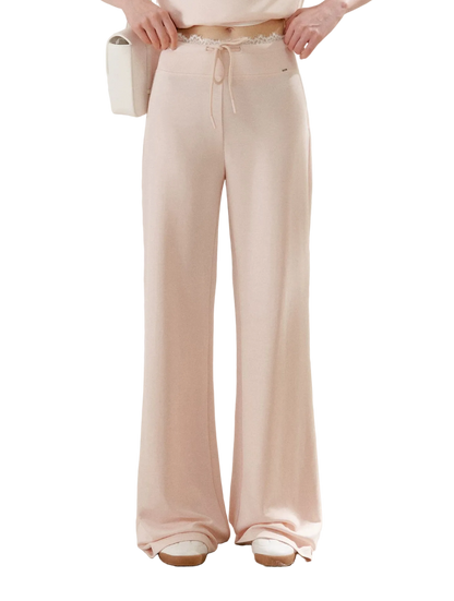 Airy Layered Lace Drawstring Pants