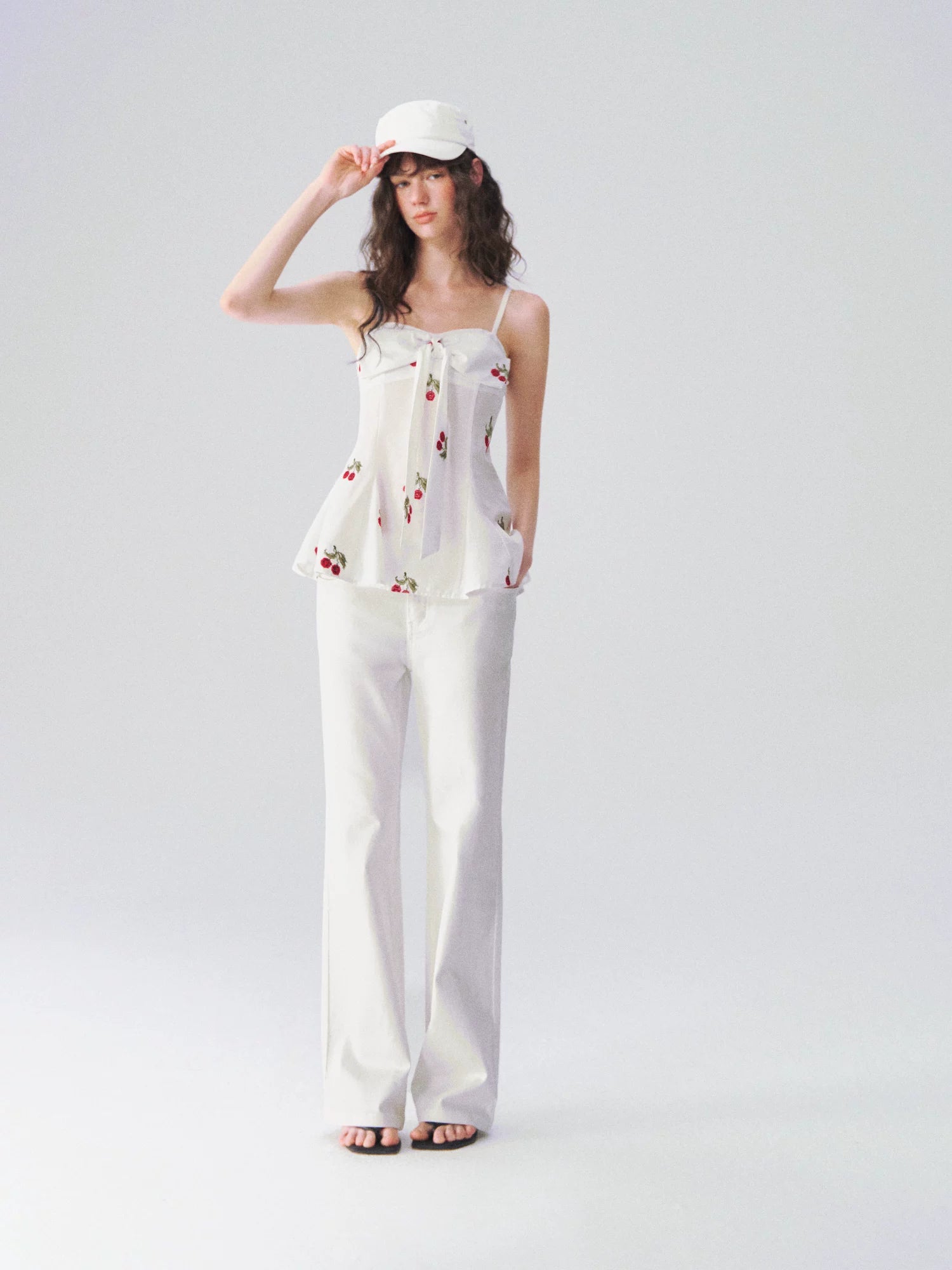 Cloud Stretch Straight-Leg White Denim Jeans