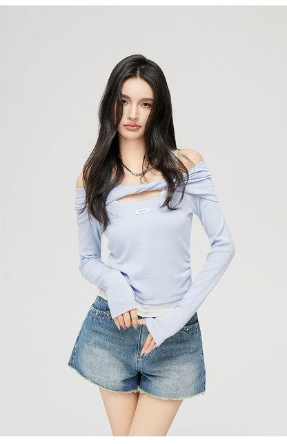 Off-Shoulder Two-Piece T-Shirt - CHINASQUAD