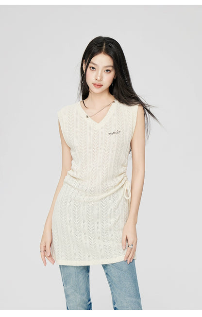 Beige Chain Knit Dress