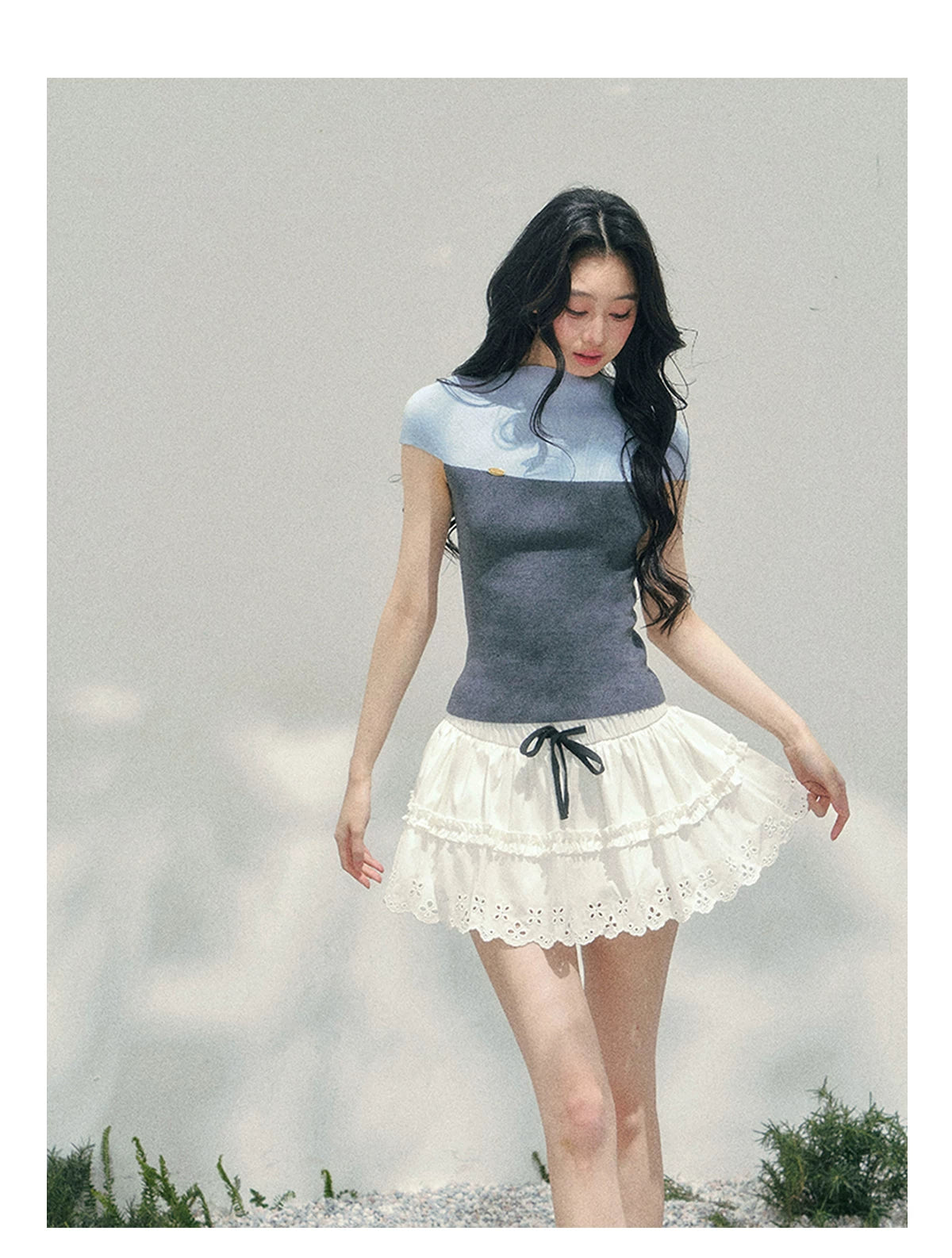 Smoky Mood Knit Crop Top