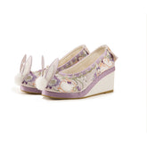 "Jade Rabbit Girl" Embroidered Flat & Heeled Shoes - CHINASQUAD