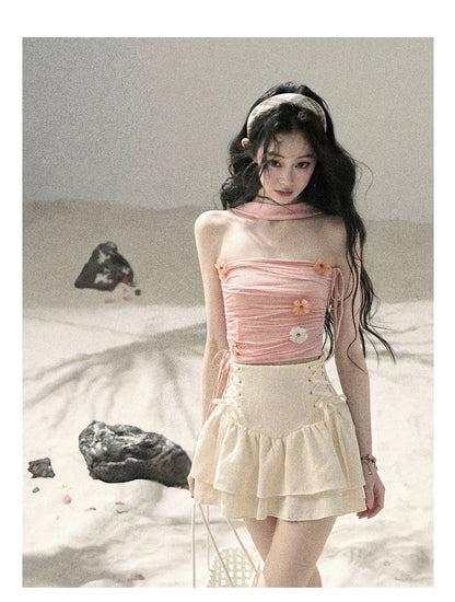 Crushed Spring Peach Blossom Top