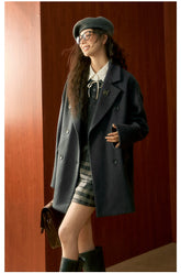 Gray Medium-Length Wool Coat - CHINASQUAD