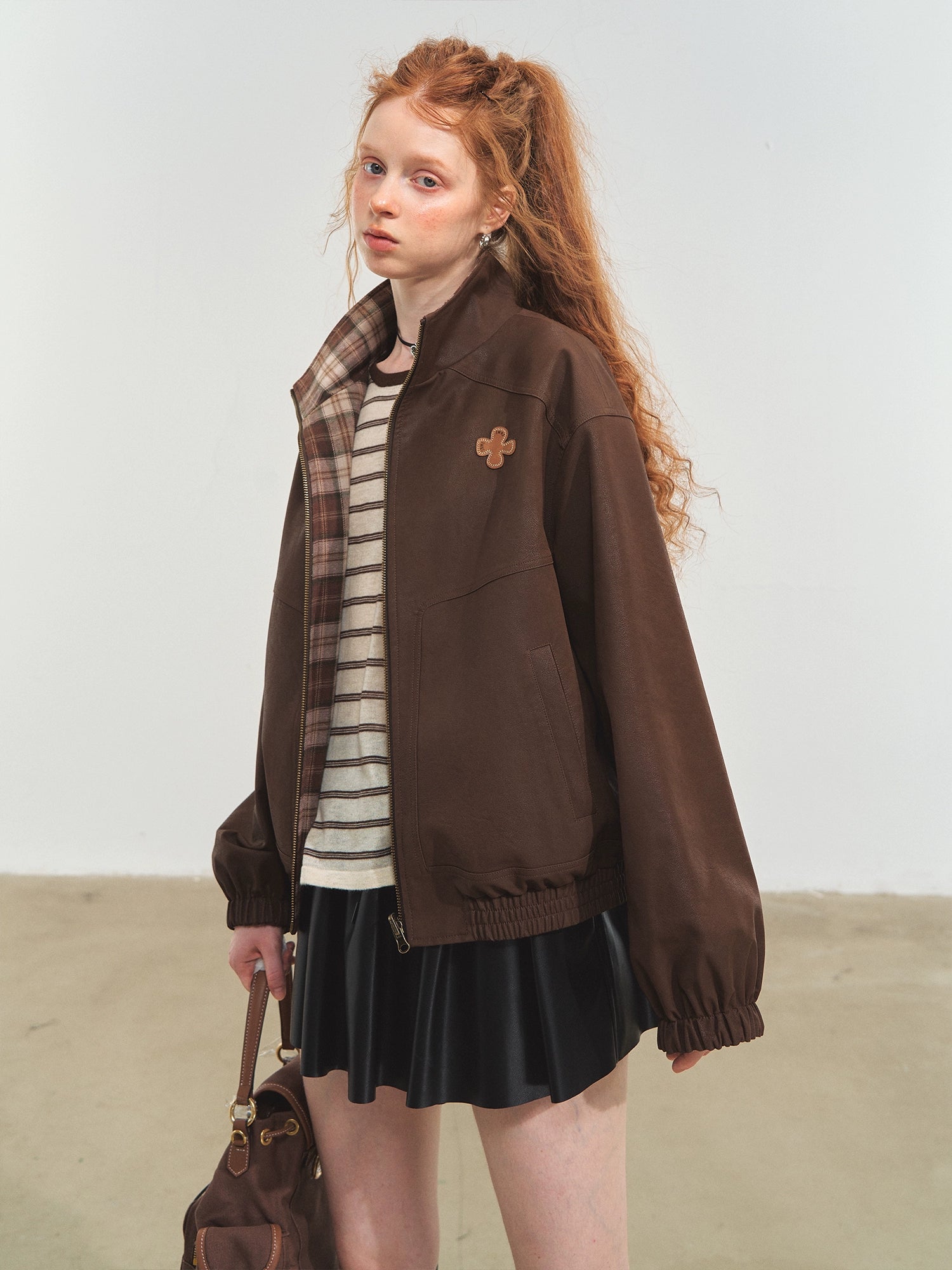 Vintage Reversible Stand-Collar Jacket