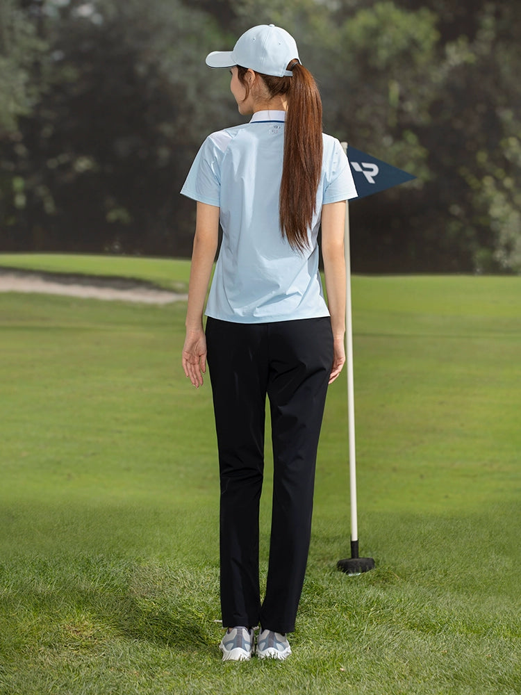 Sky Blue &amp; Purple Lightweight Golf Polo Shirt