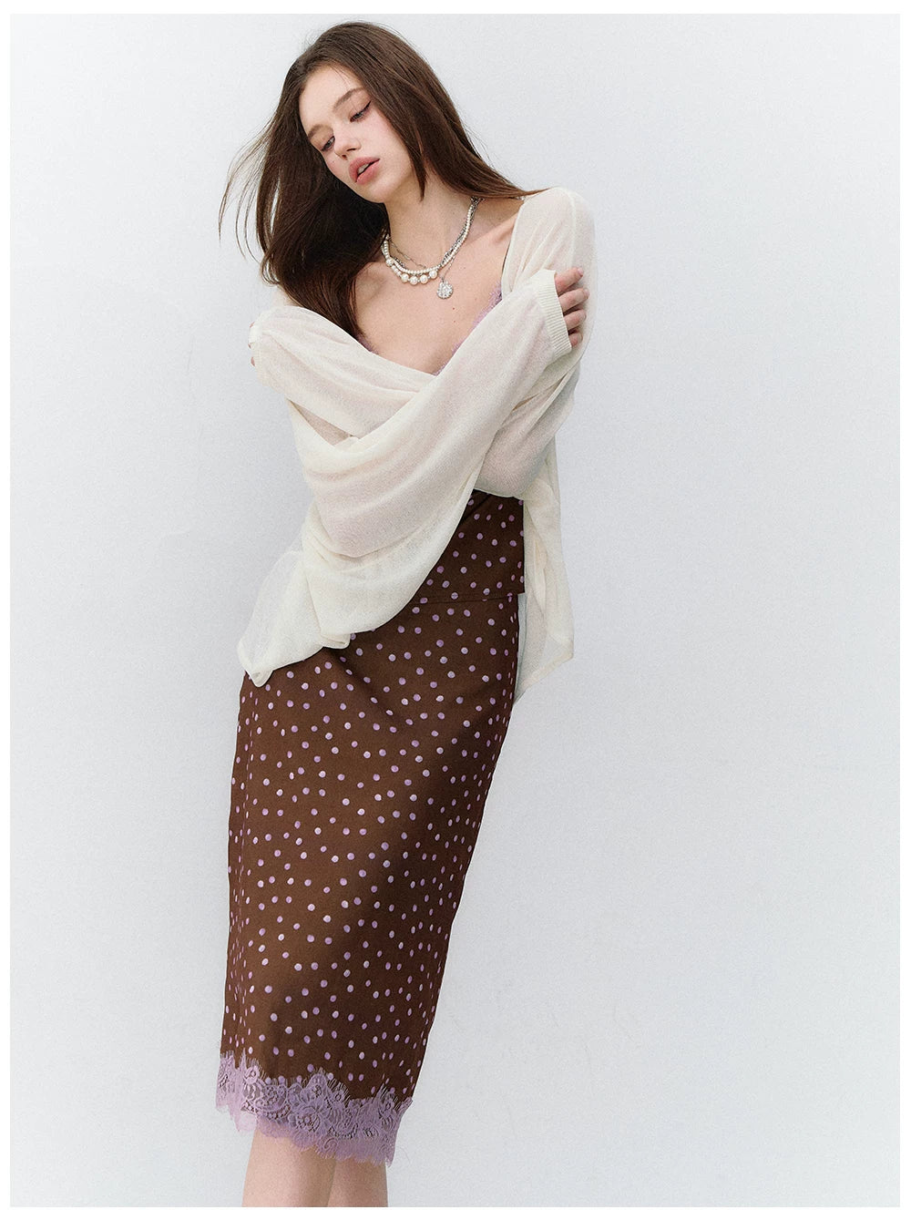Lightweight Semi-Sheer Acetate Knit Cardigan