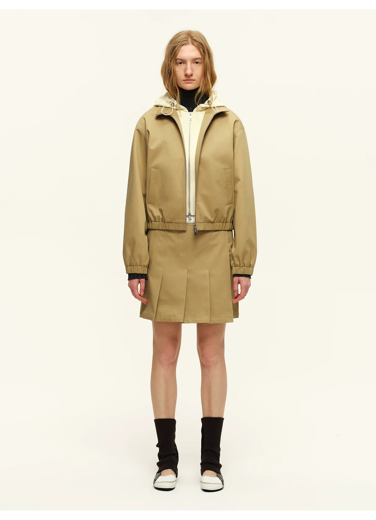 Cotton Stand-Collar Hooded Jacket