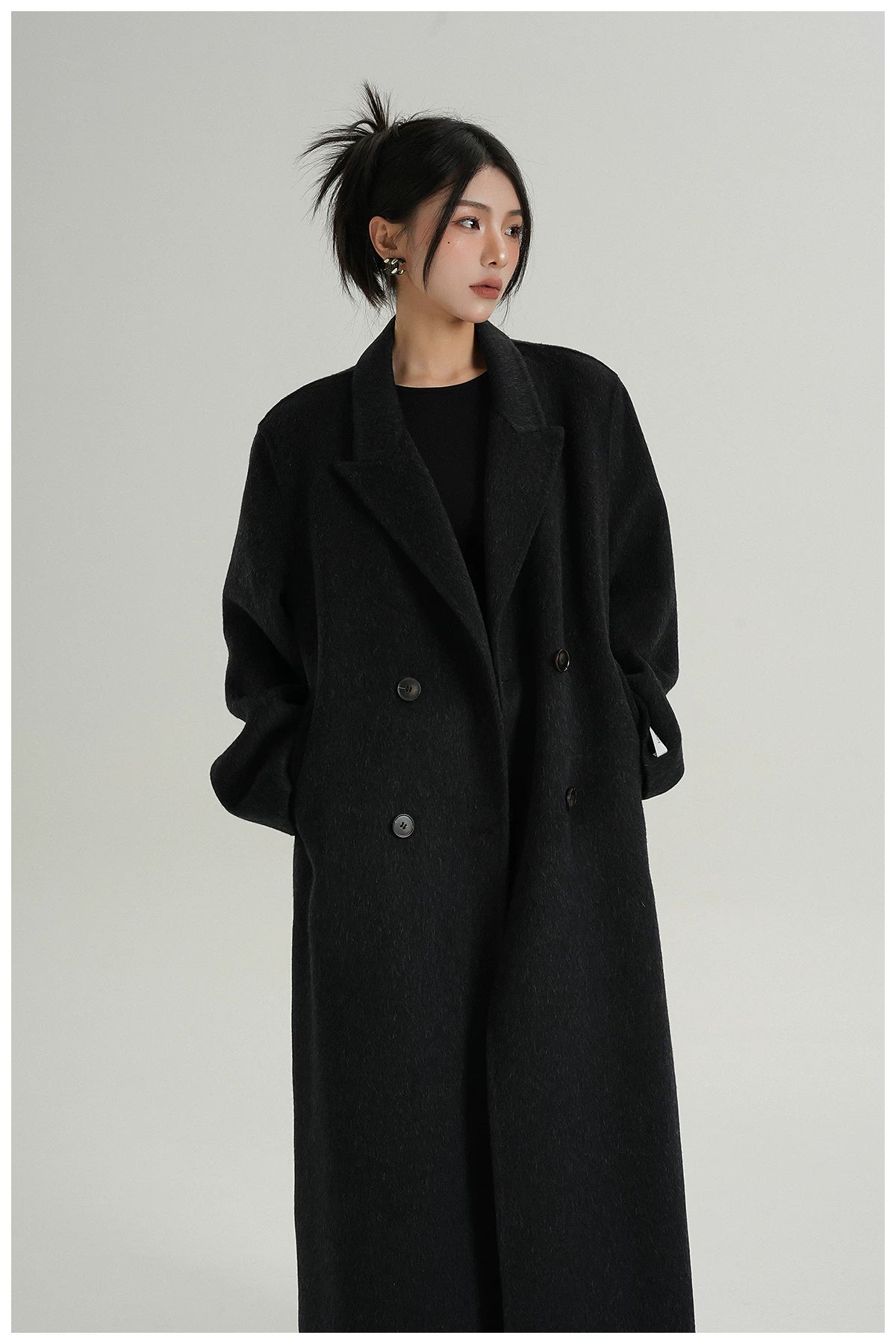 Extra-Long Tailored Wool Coat