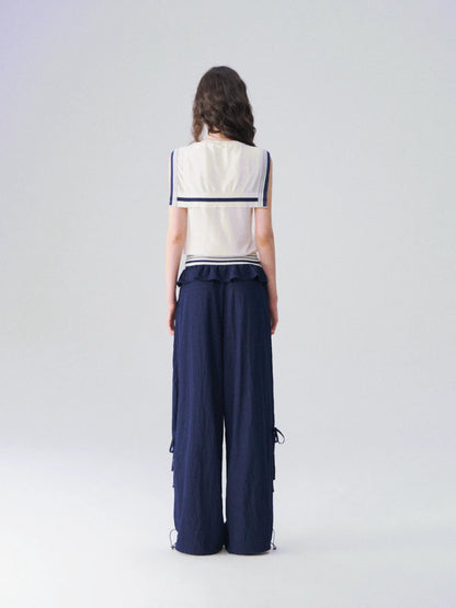 Nautical-Inspired Minimalist Knit Tank Top
