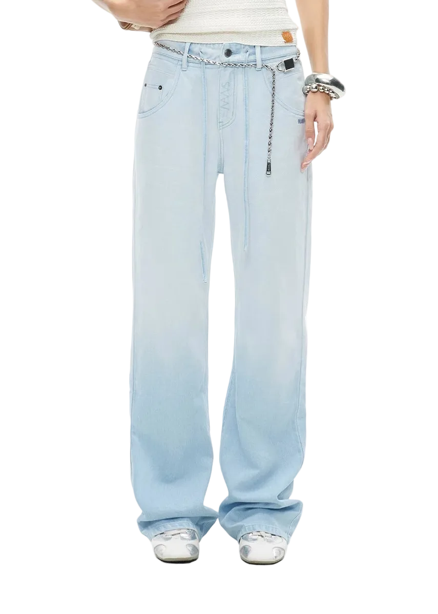 Summer Vacation Slim Straight Hemp Denim