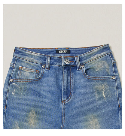 Desert Storm Hand-Painted Flared Jeans