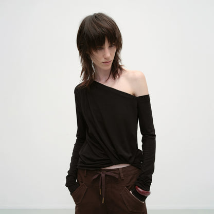 Chugangxi Draped One-Shoulder T-shirt