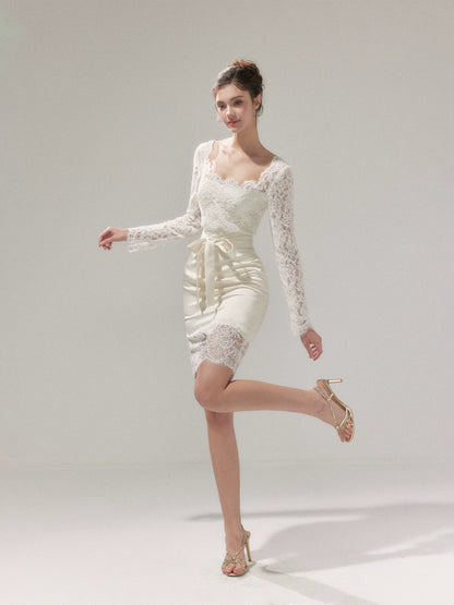 Square-Neck Slim-Fit Bodycon Dress