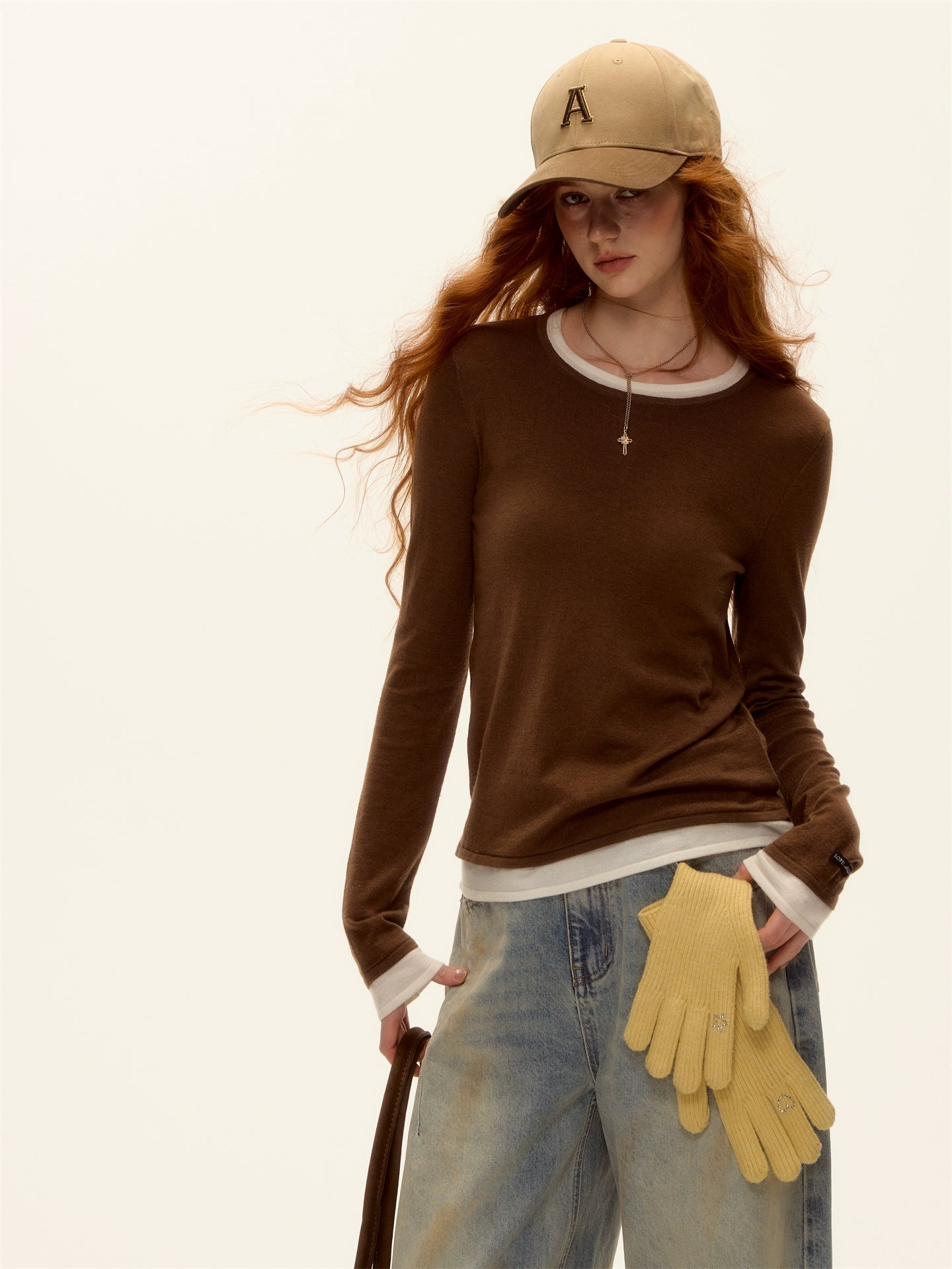 Winter Wool Knit Five-Finger Gloves