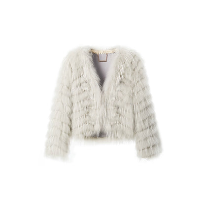 Bordeaux Raccoon &amp; Rabbit Fur Jacket