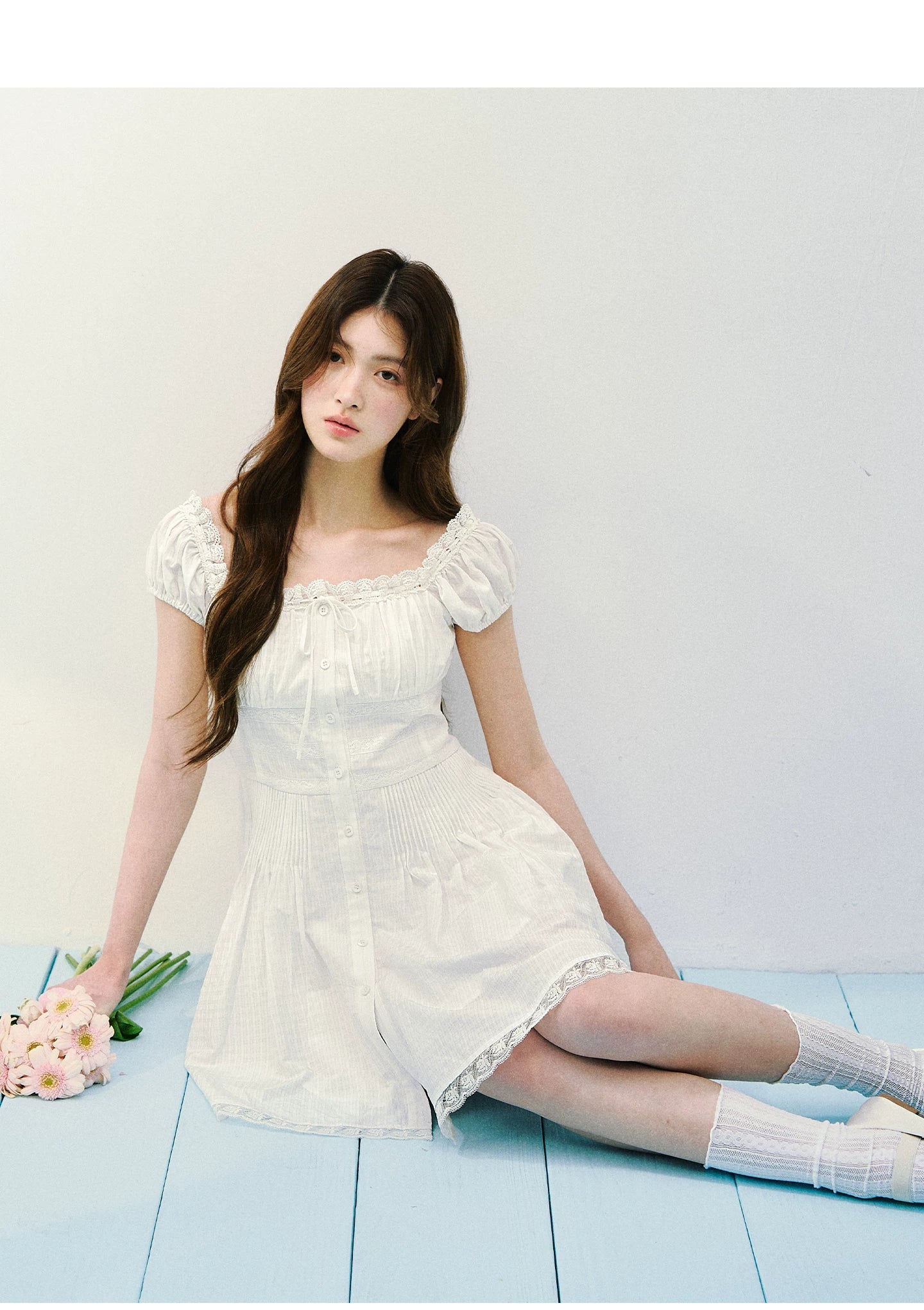 Pure Romance Square-Neck Mini Dress