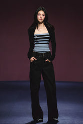 Double-Waistband Two-Piece Wide-Leg Pants - CHINASQUAD