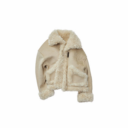 Shearling Reversible Suede Short Jacket