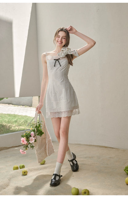 Cotton Embroidered Lace Slip Dress