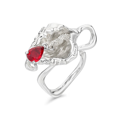 Vintage Floral Teardrop Open Ring