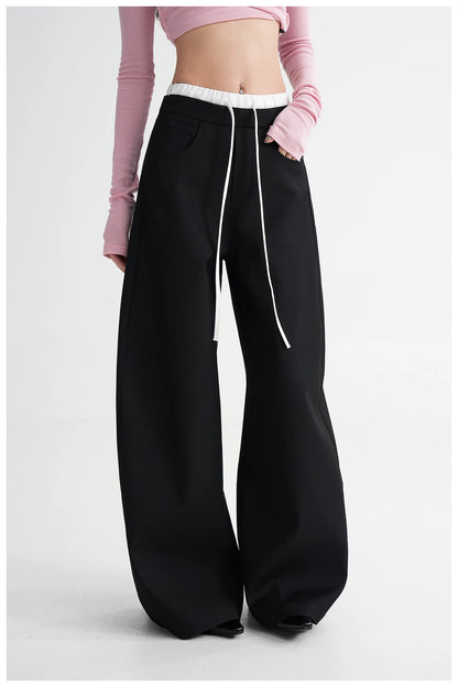 Panel Wide-Leg Floor-Length Trousers