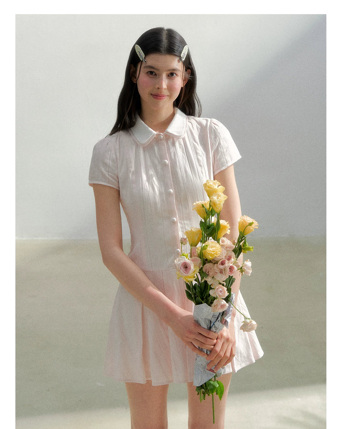 Preppy Vintage Short Sleeve Shirt Dress