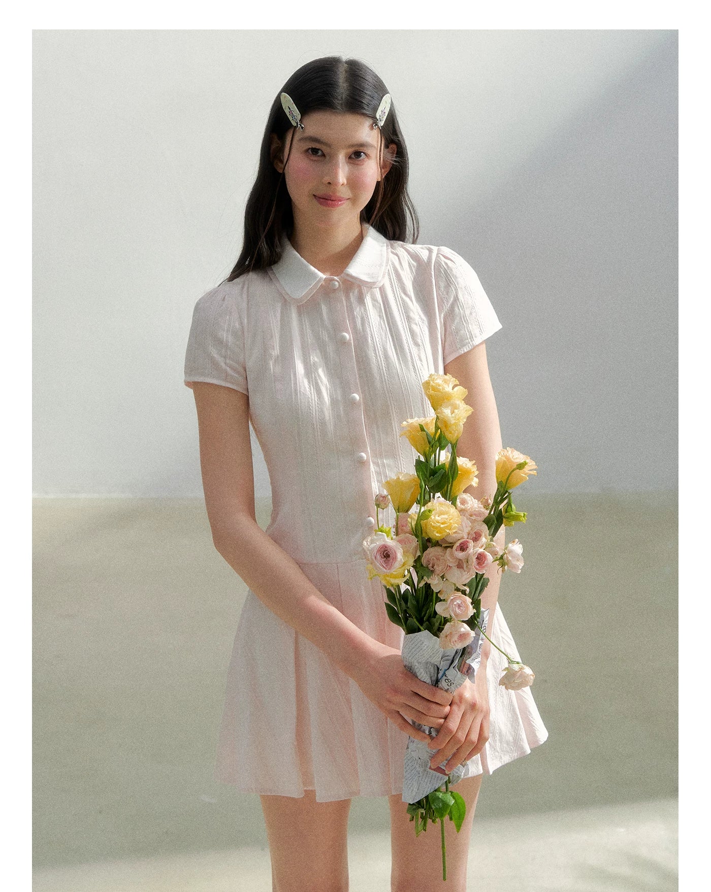 Preppy Vintage Short Sleeve Shirt Dress