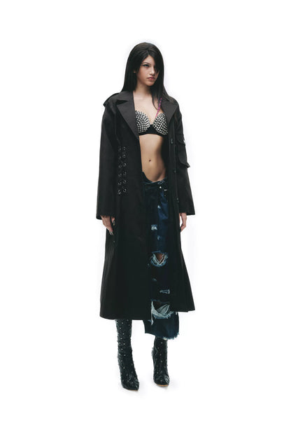 Oversized Drawstring Trench Coat