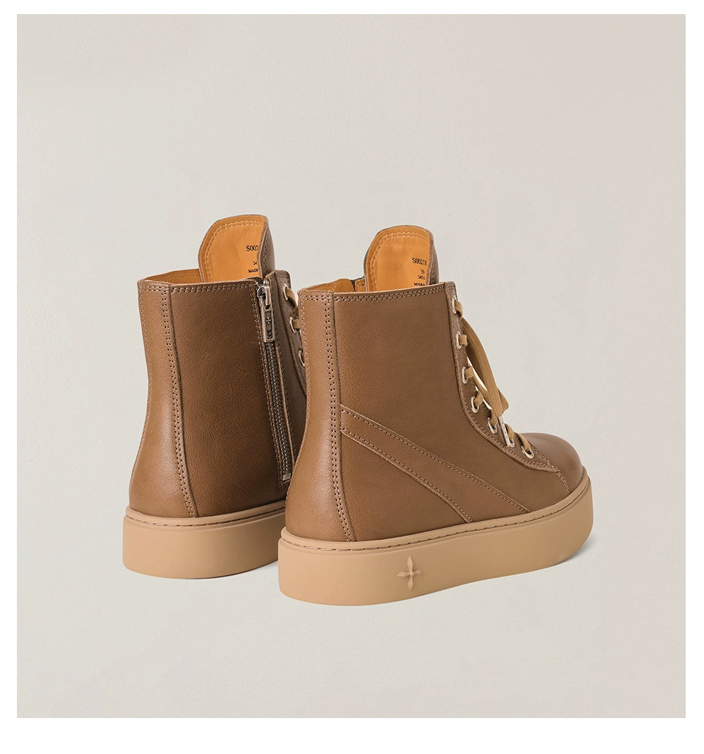 Compass Heritage Retro Leather High-Top Sneakers