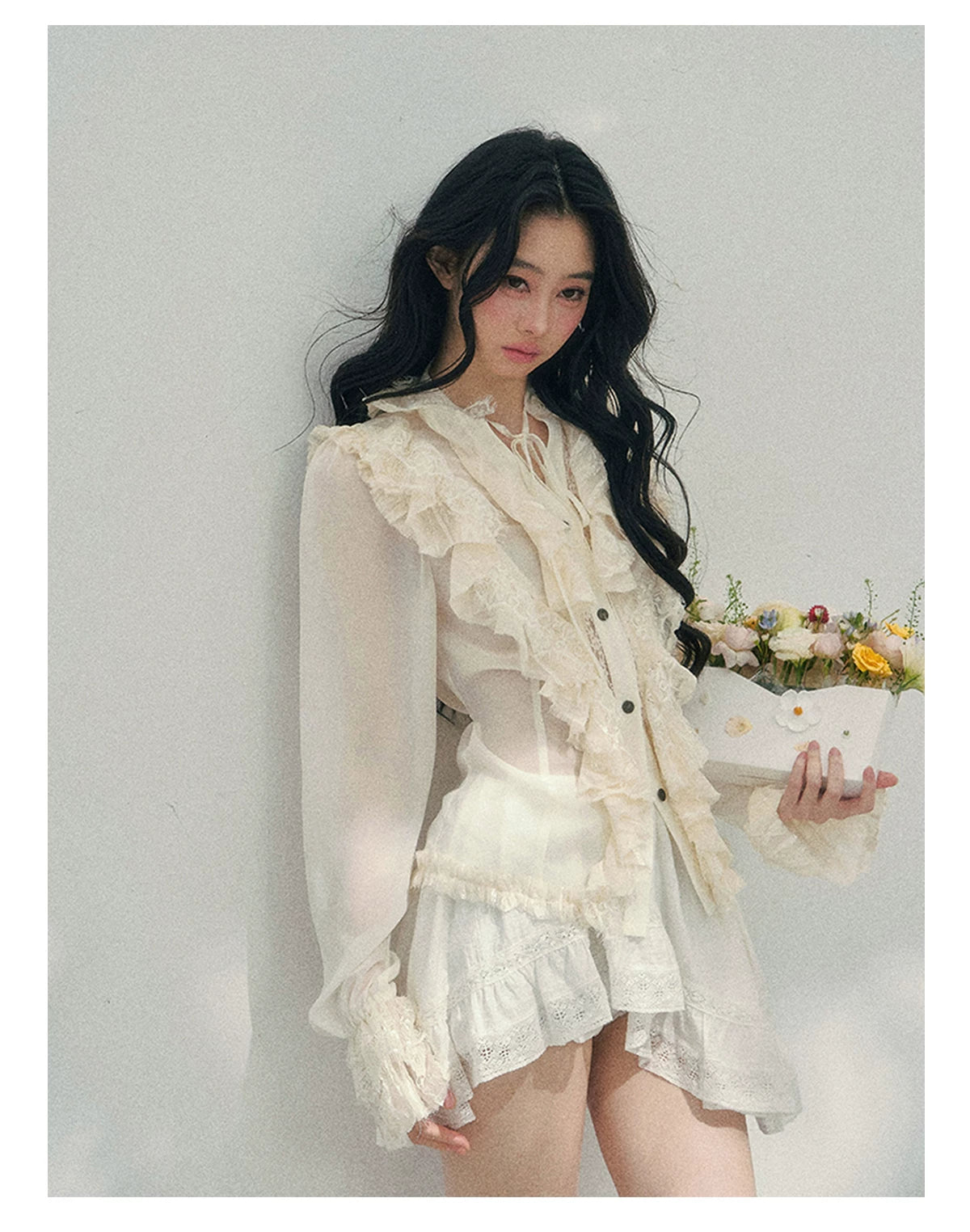 Vintage Lace Ruffle Shirt