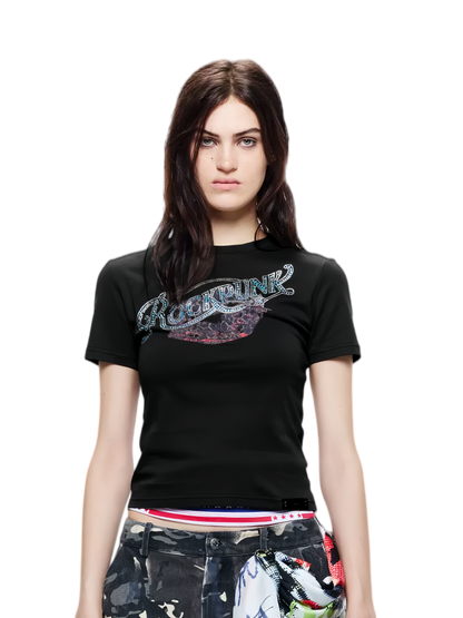 24ANS Rhinestone Graphic Slim Tee – view 2