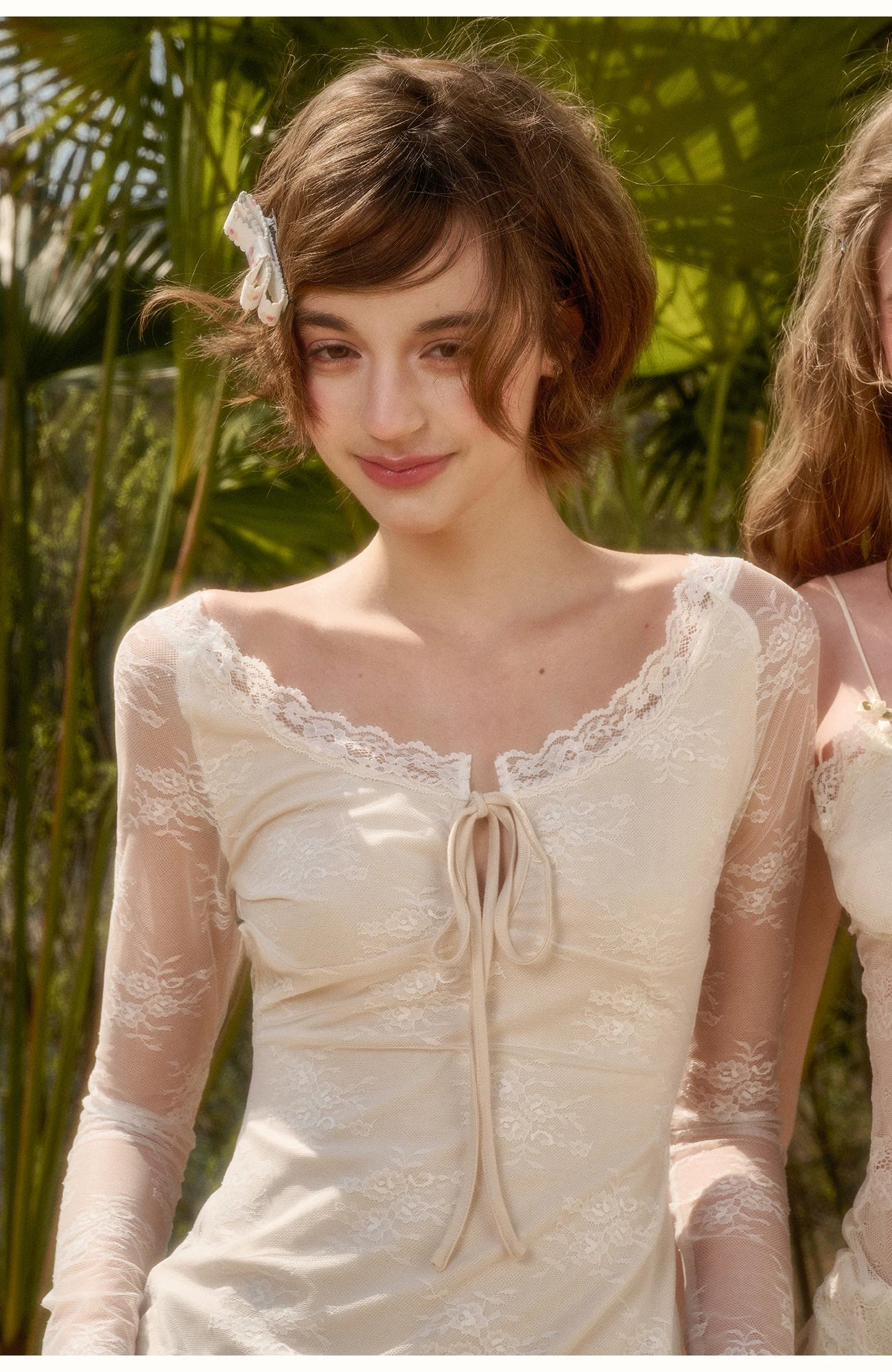 Toscana Soft Glow Lace Long Sleeve Top