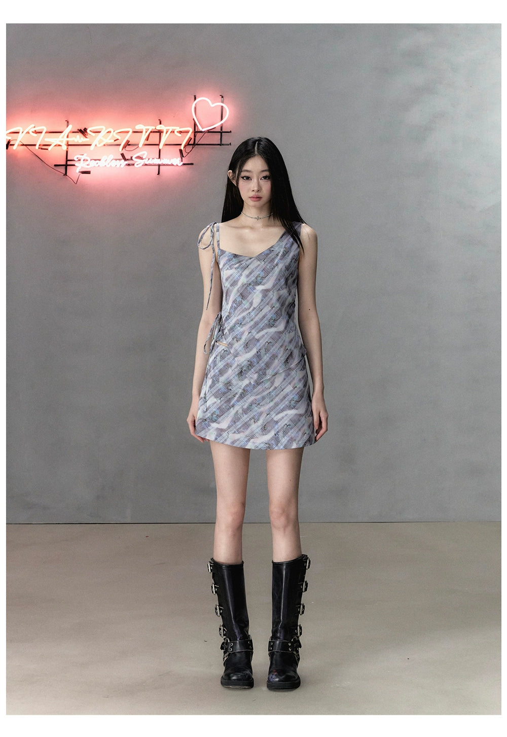 Purple Plaid Tank Top &amp; A-line Skirt - CHINASQUAD