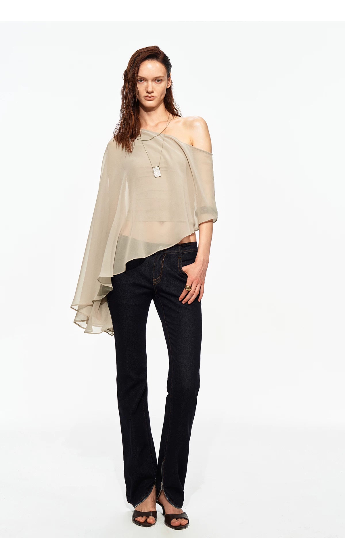 Matte Chiffon Cape Top