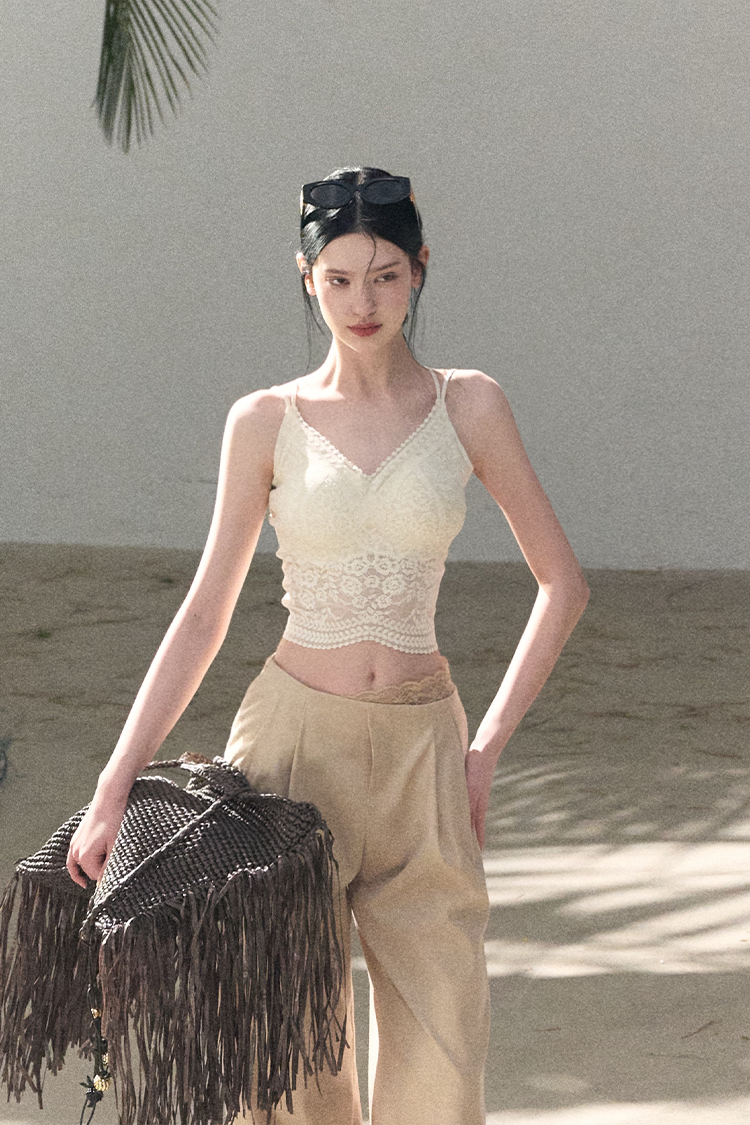 High-Stretch Lace Backless Camisole