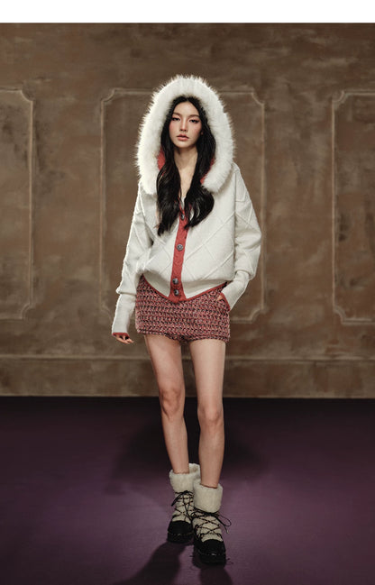 Tweed-Style A-Line Mini Skirt