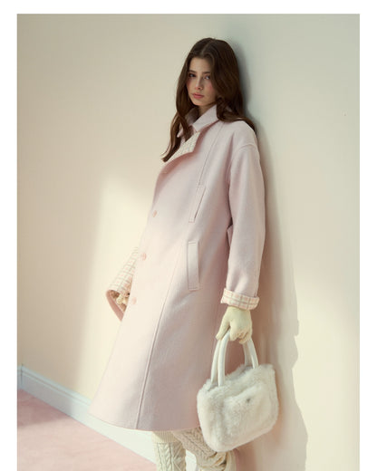 Berlin Avenue Wool Check Scarf Coat